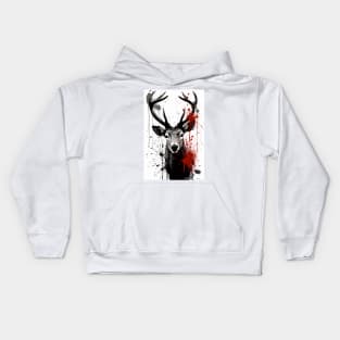 Sika Deer Ink Painting Kids Hoodie